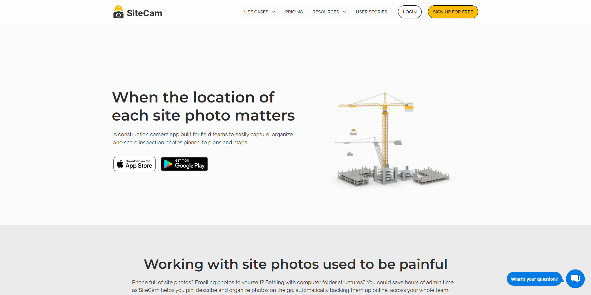 Screenshot of the SiteCam website