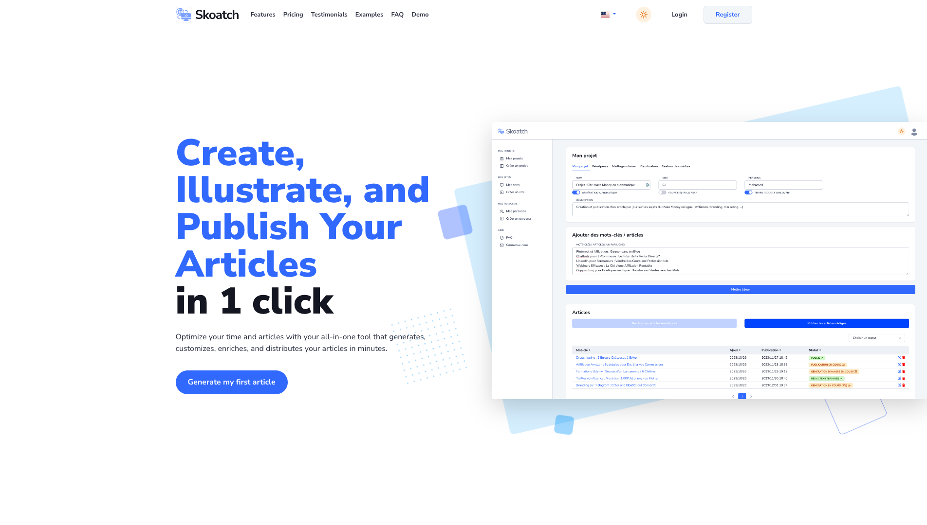 Screenshot of the Skoatch website