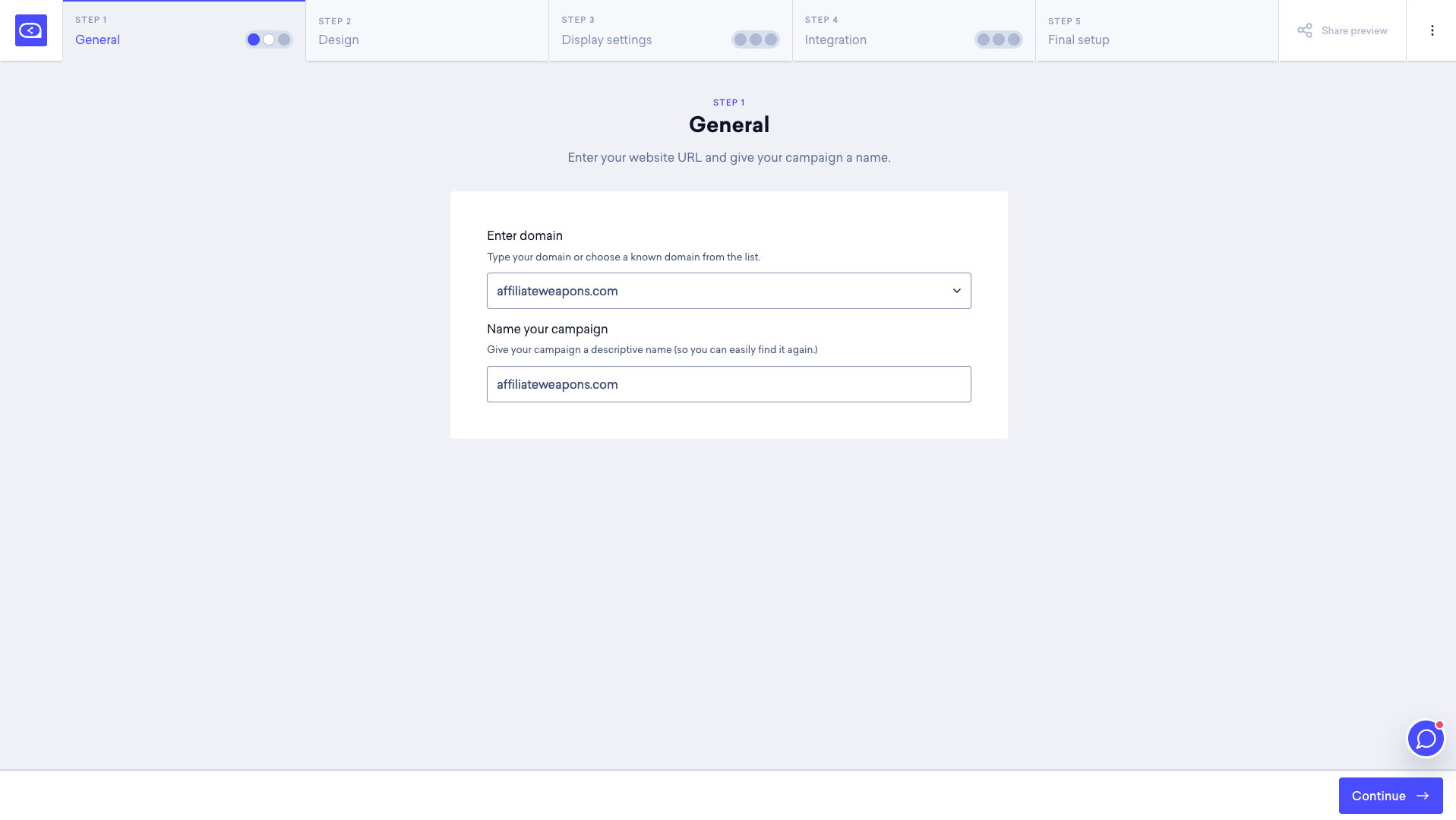 Getting Started Add Domain