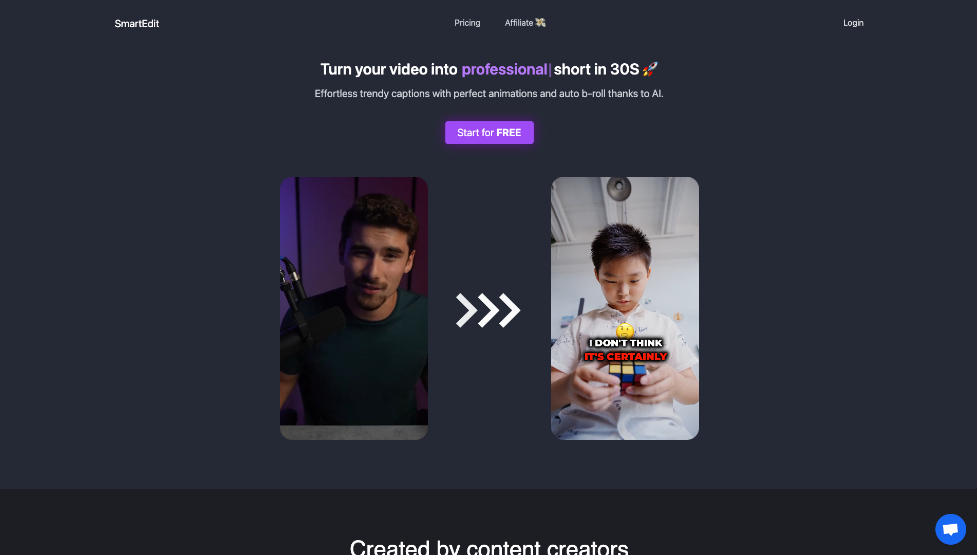 Screenshot of the SmartEdit website