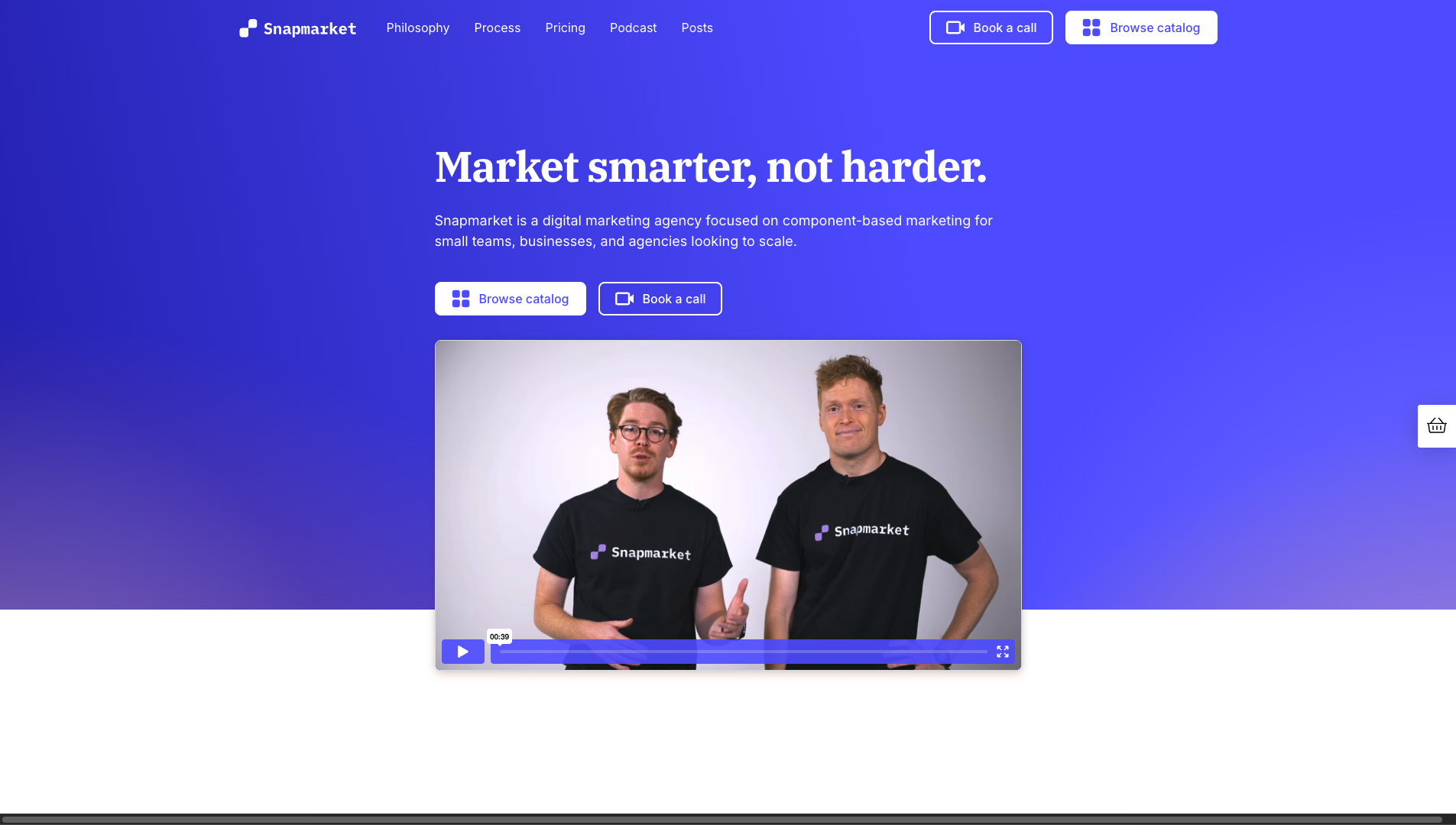 Screenshot of Snapmarket Homepage