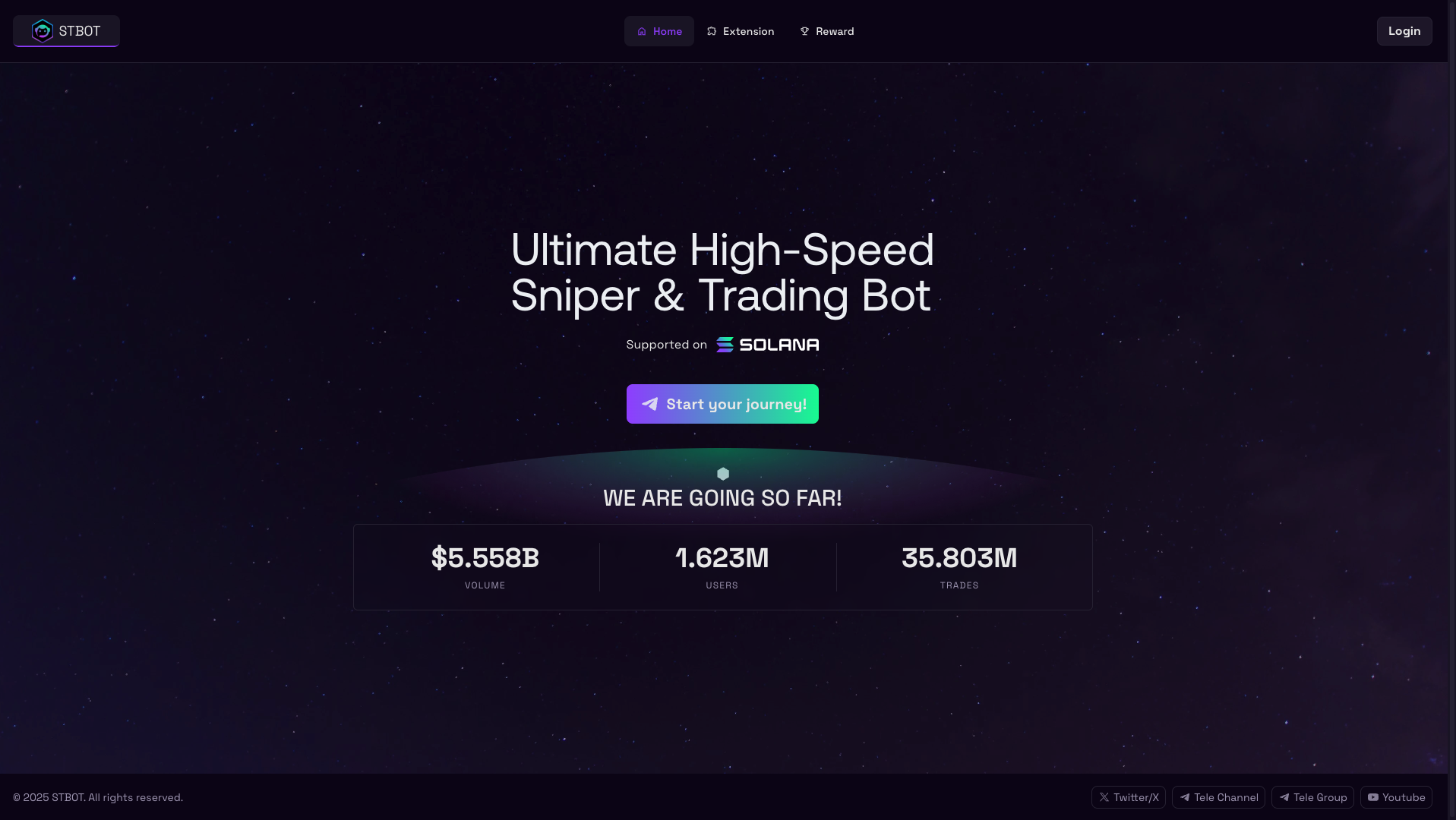 Screenshot of the Sol Trading Bot website