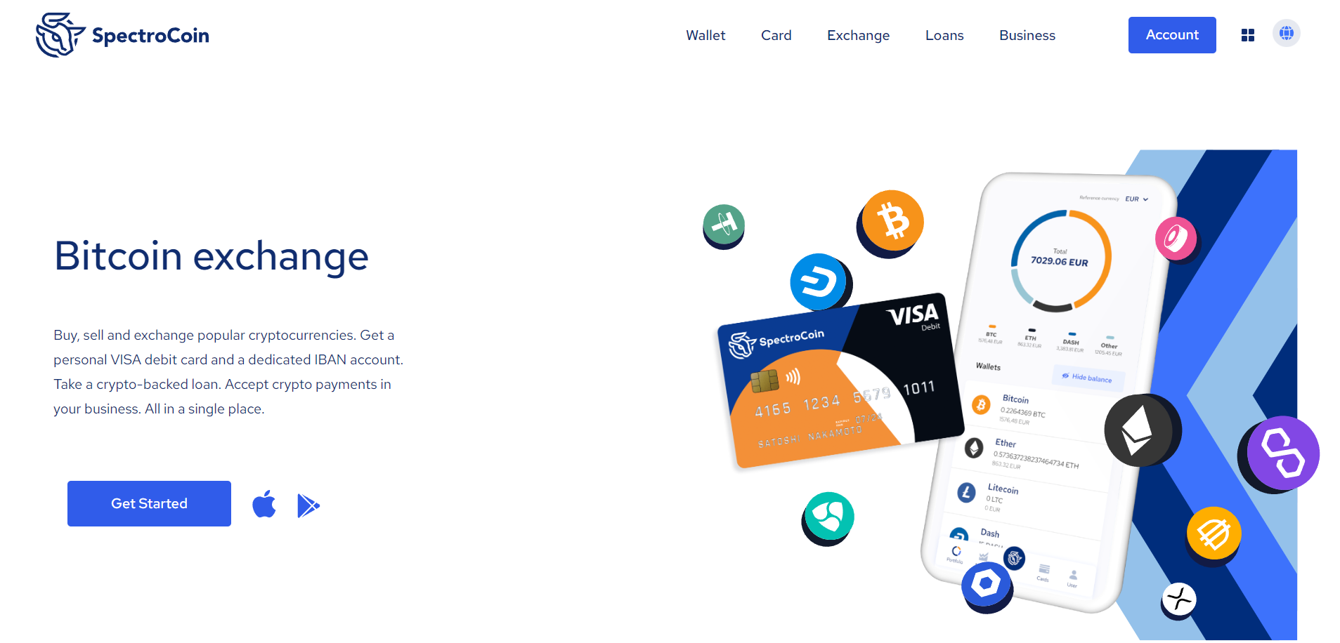 Screenshot of the SpectroCoin website