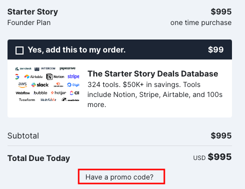 How To Apply Starter Story Promo Code