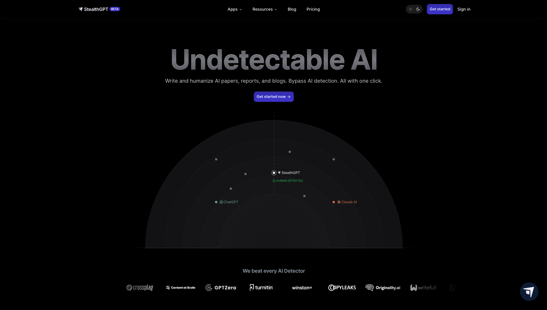 Screenshot of the StealthGPT website