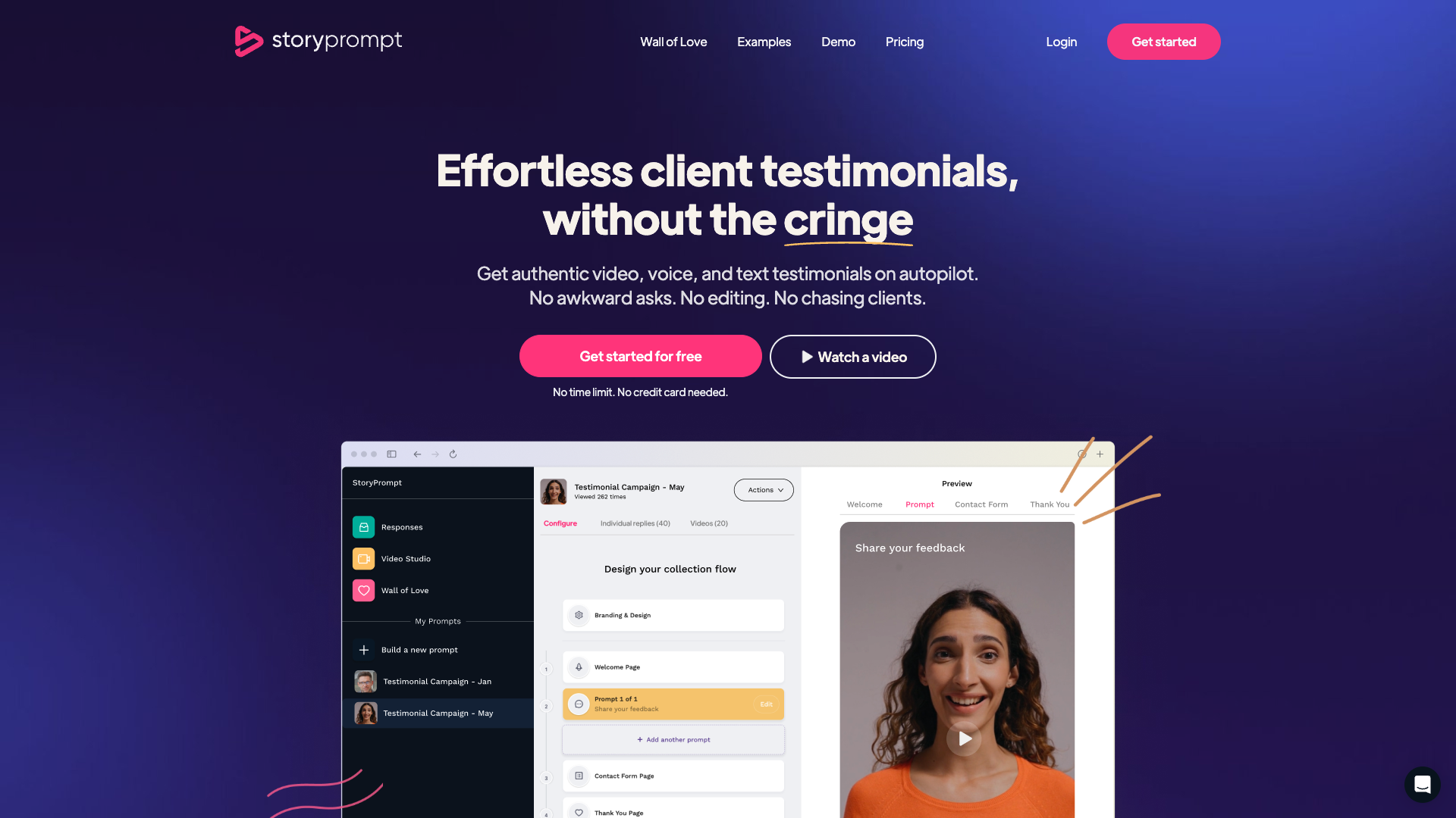 Screenshot of StoryPrompt Homepage