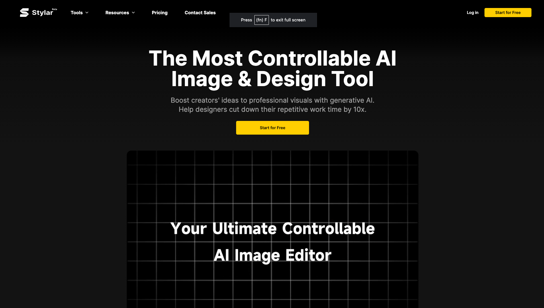 Screenshot of the Stylar website