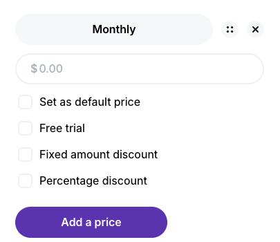 Adding Monthly Pricing