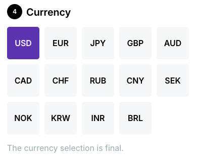 Choose Currency