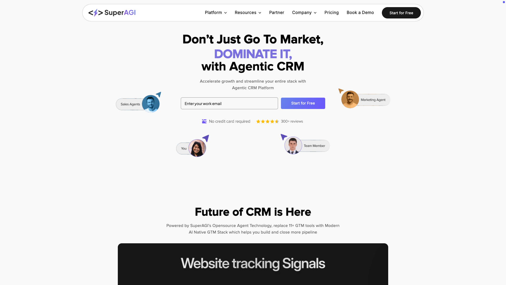 Screenshot of the SuperAGI website