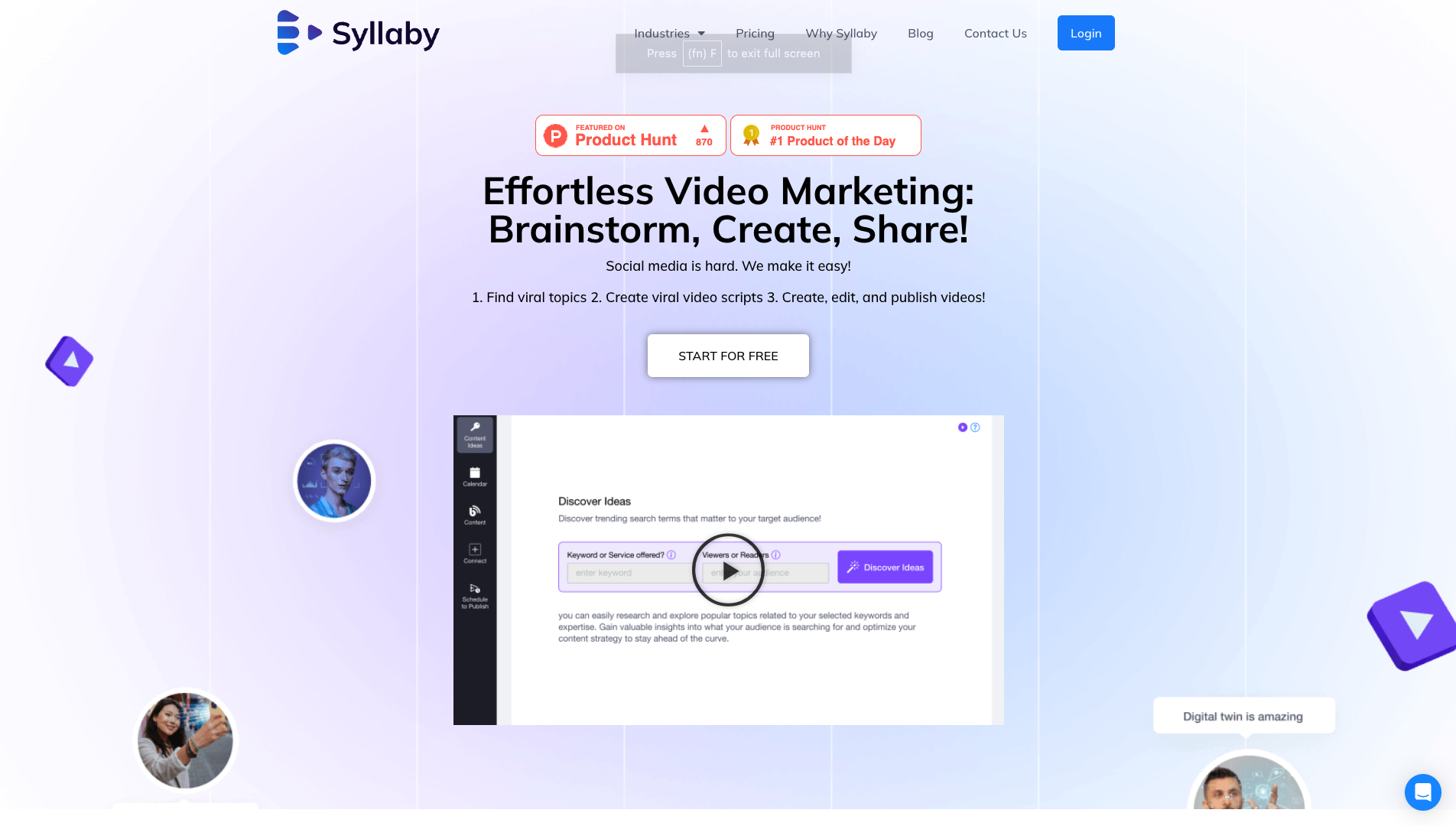 Screenshot of the Syllaby website