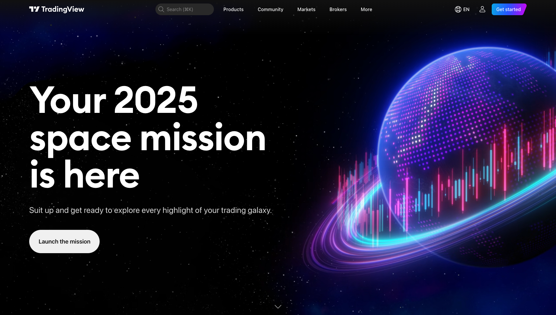 Screenshot of the TradingView website