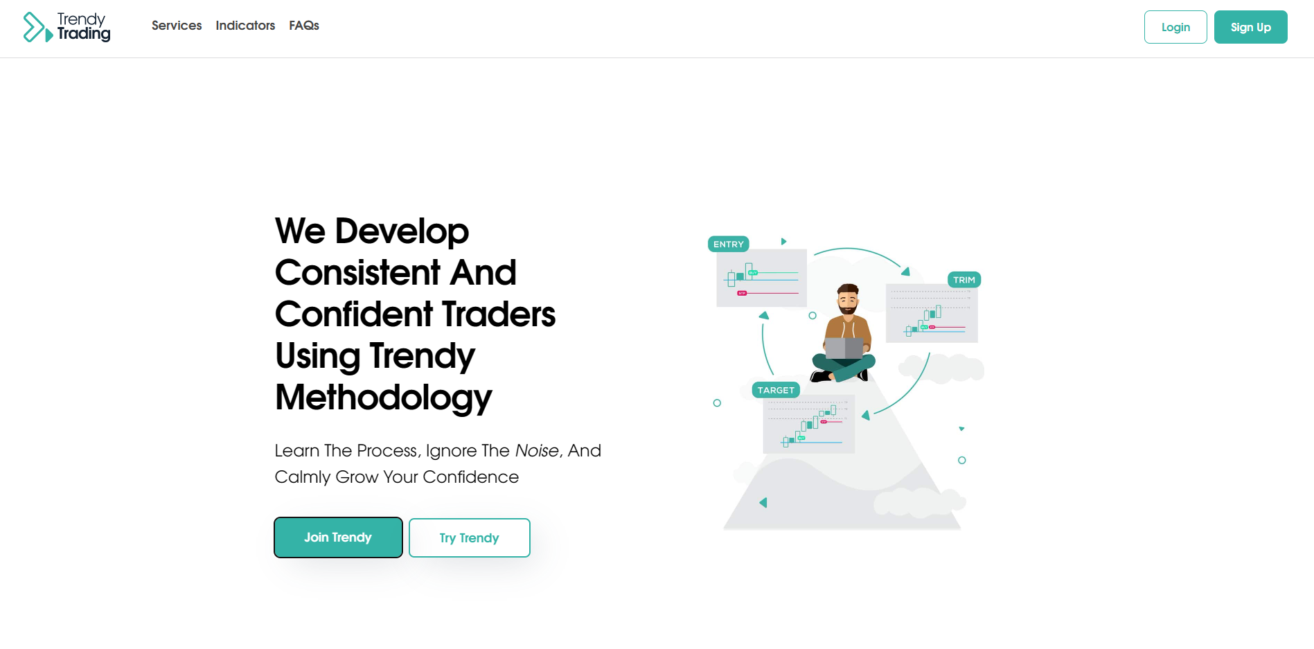 Screenshot of the Trendy Trading website