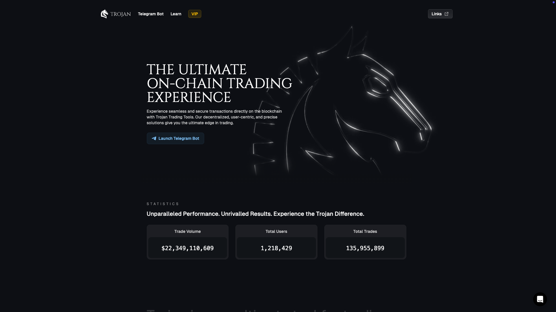 Screenshot of the Trojan website