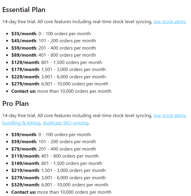 Monthly Billing