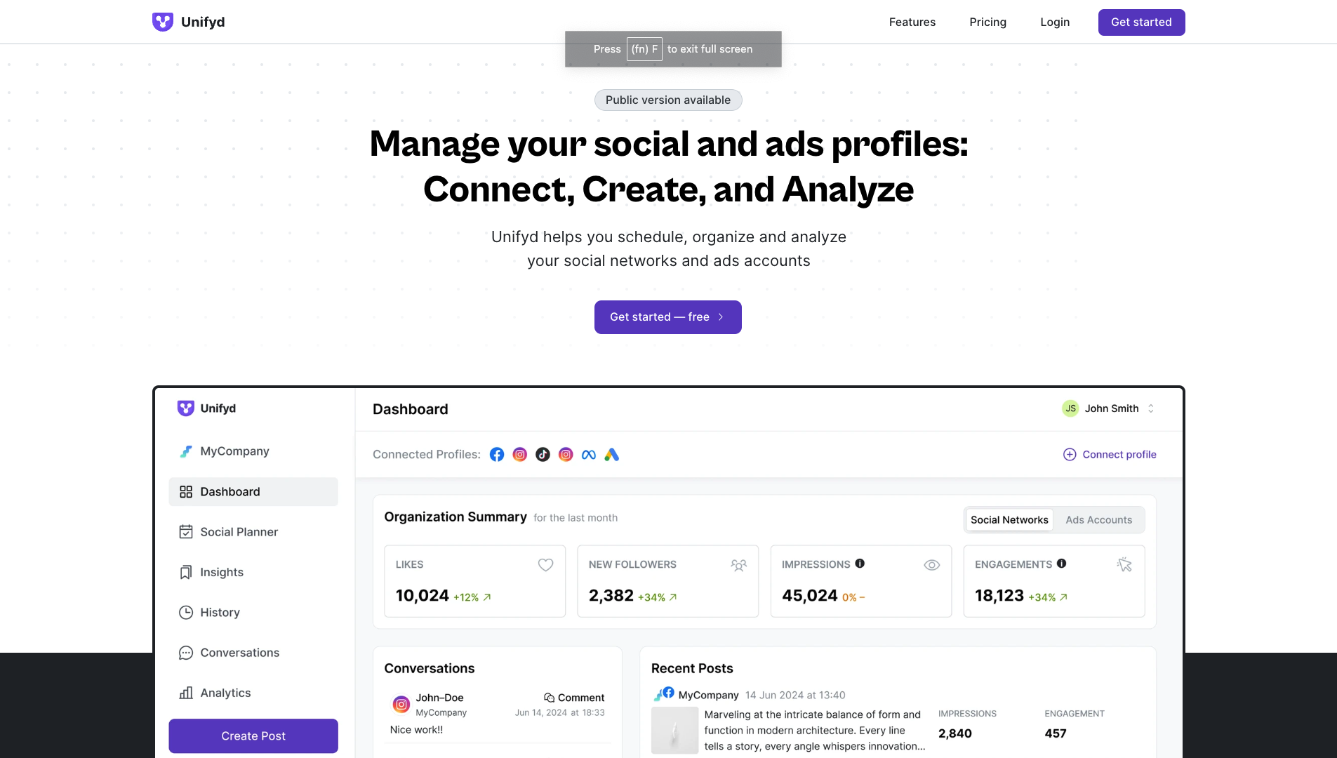 Screenshot of the Unifyd.ai website