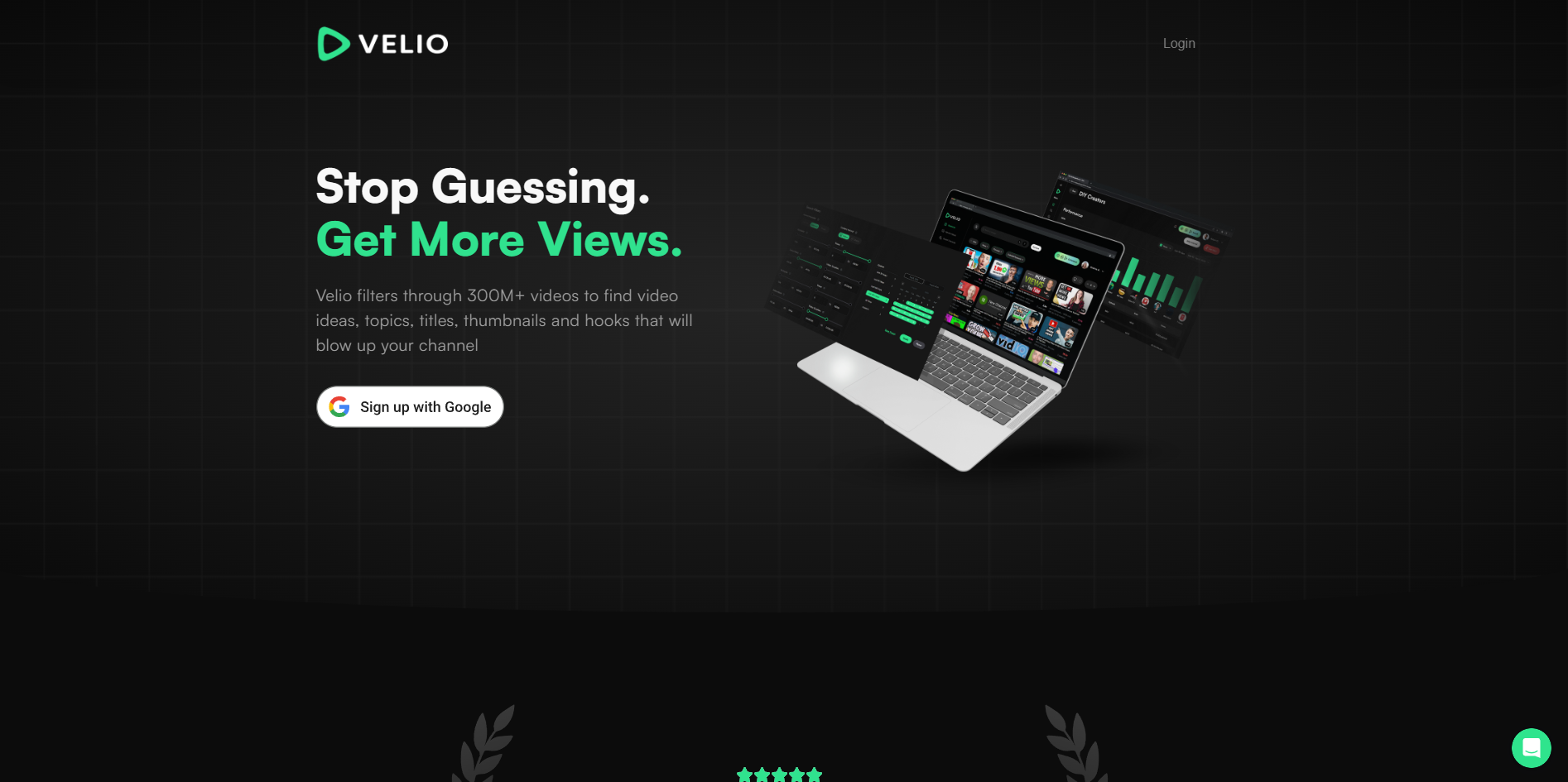 Screenshot of the Velio website