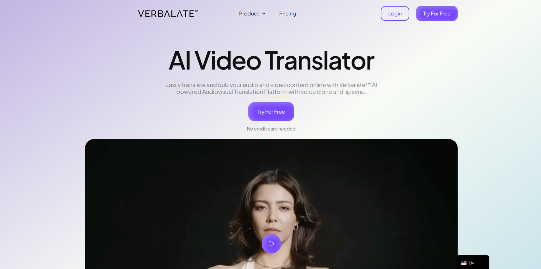 Screenshot of the Verbalate website