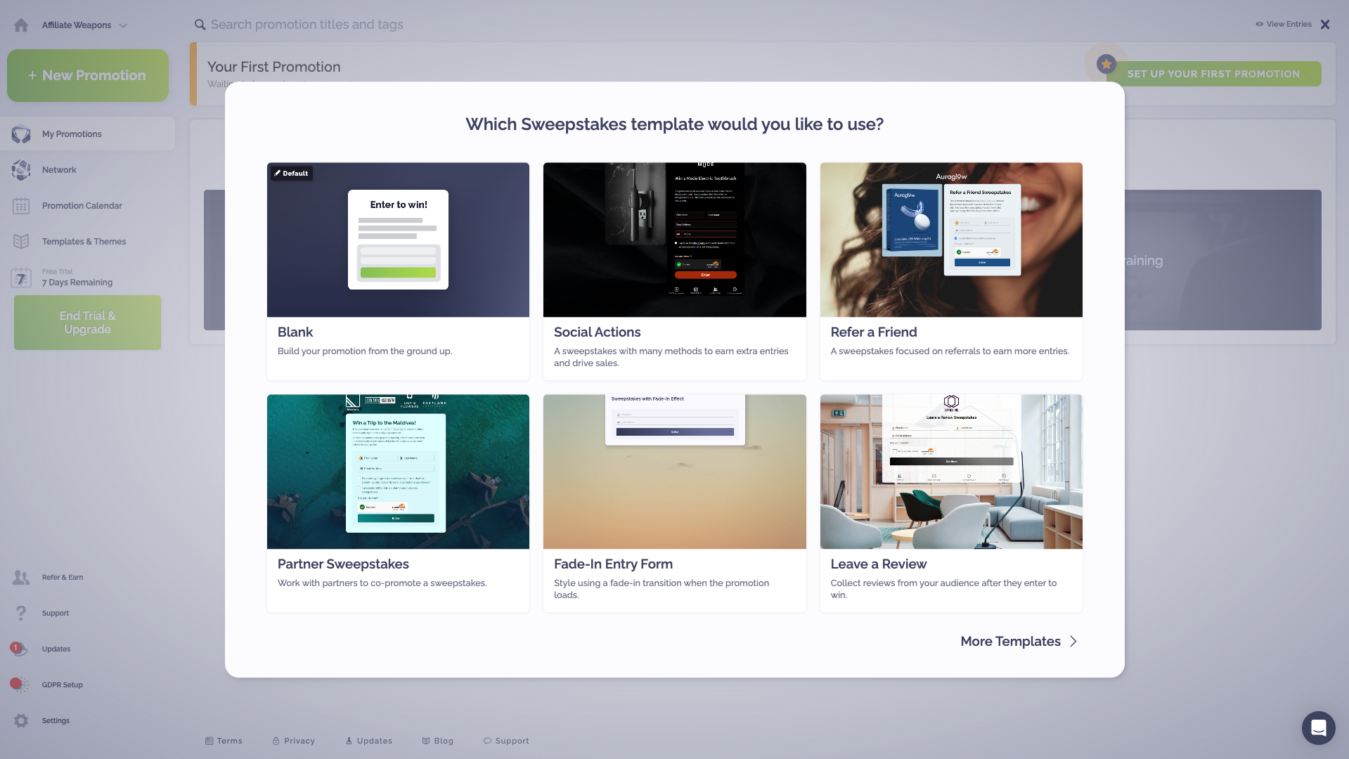 Choose Sweepstakes Template