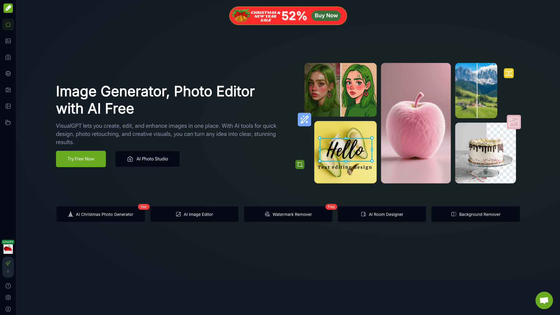 Screenshot of the VisualGPT website