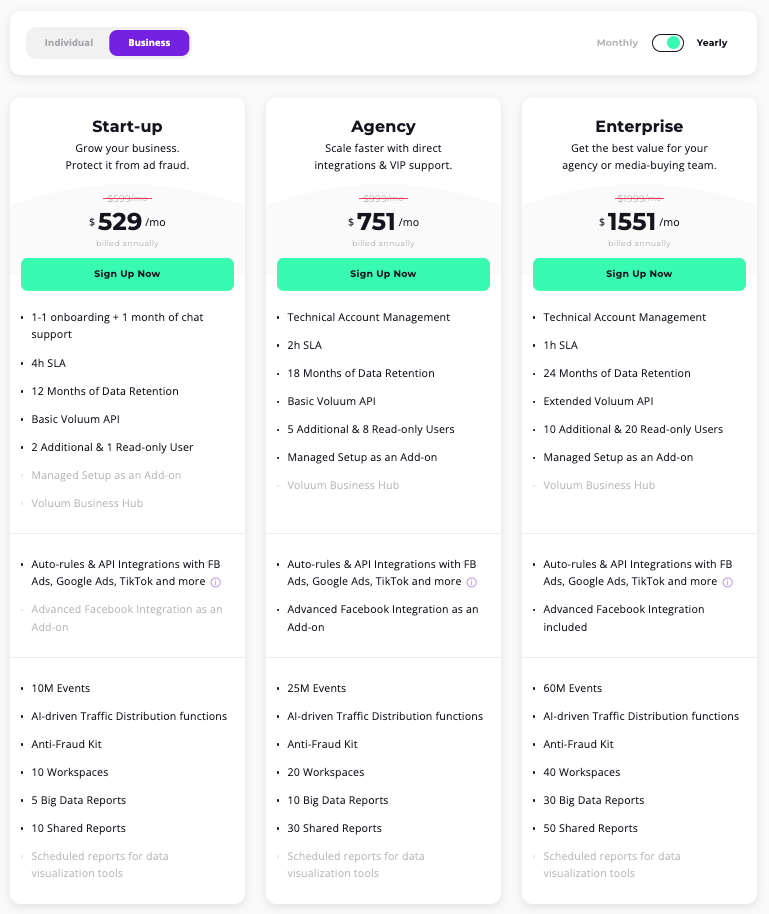 Business Yearly Pricing