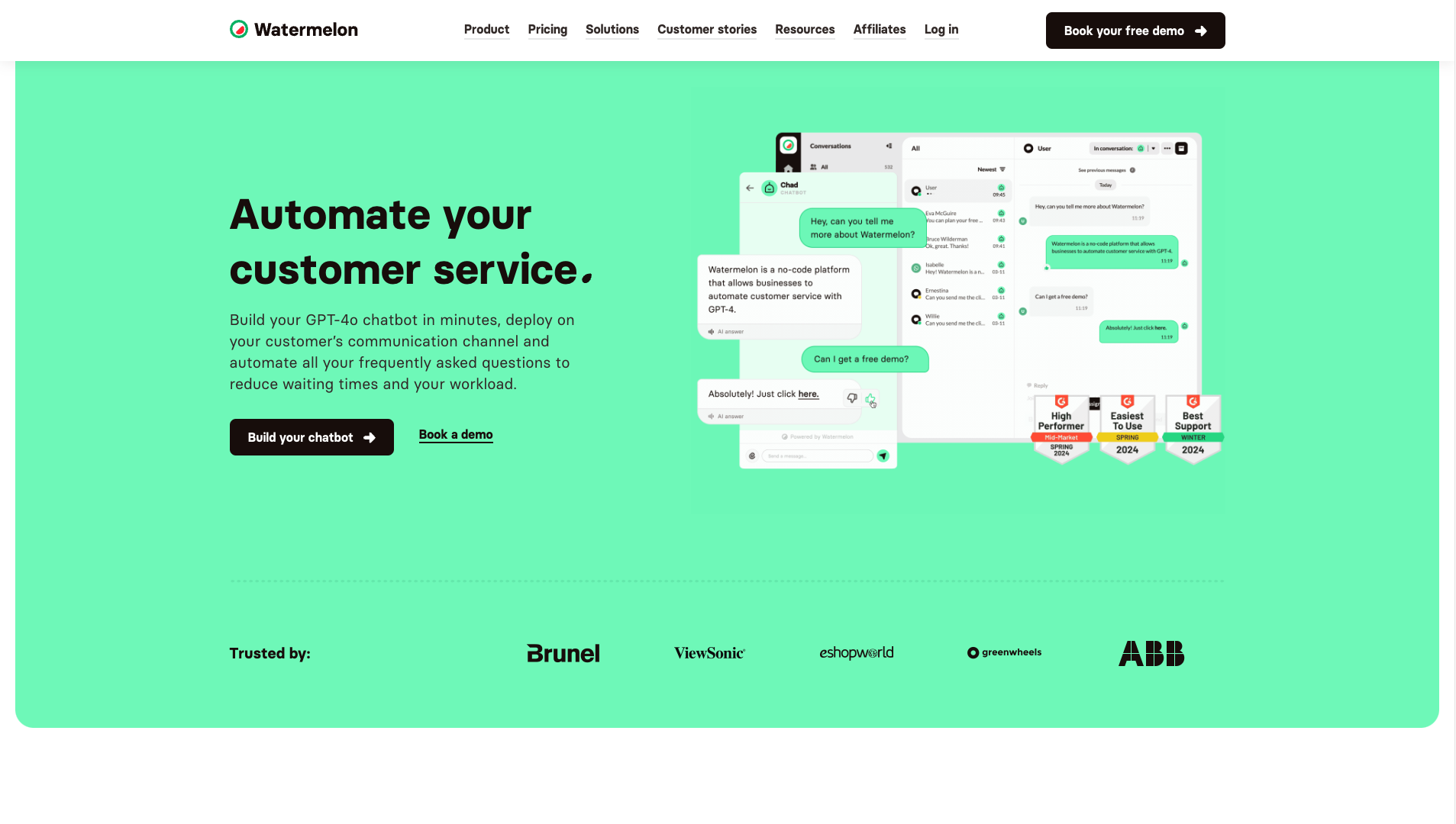 Screenshot of the Watermelon AI website