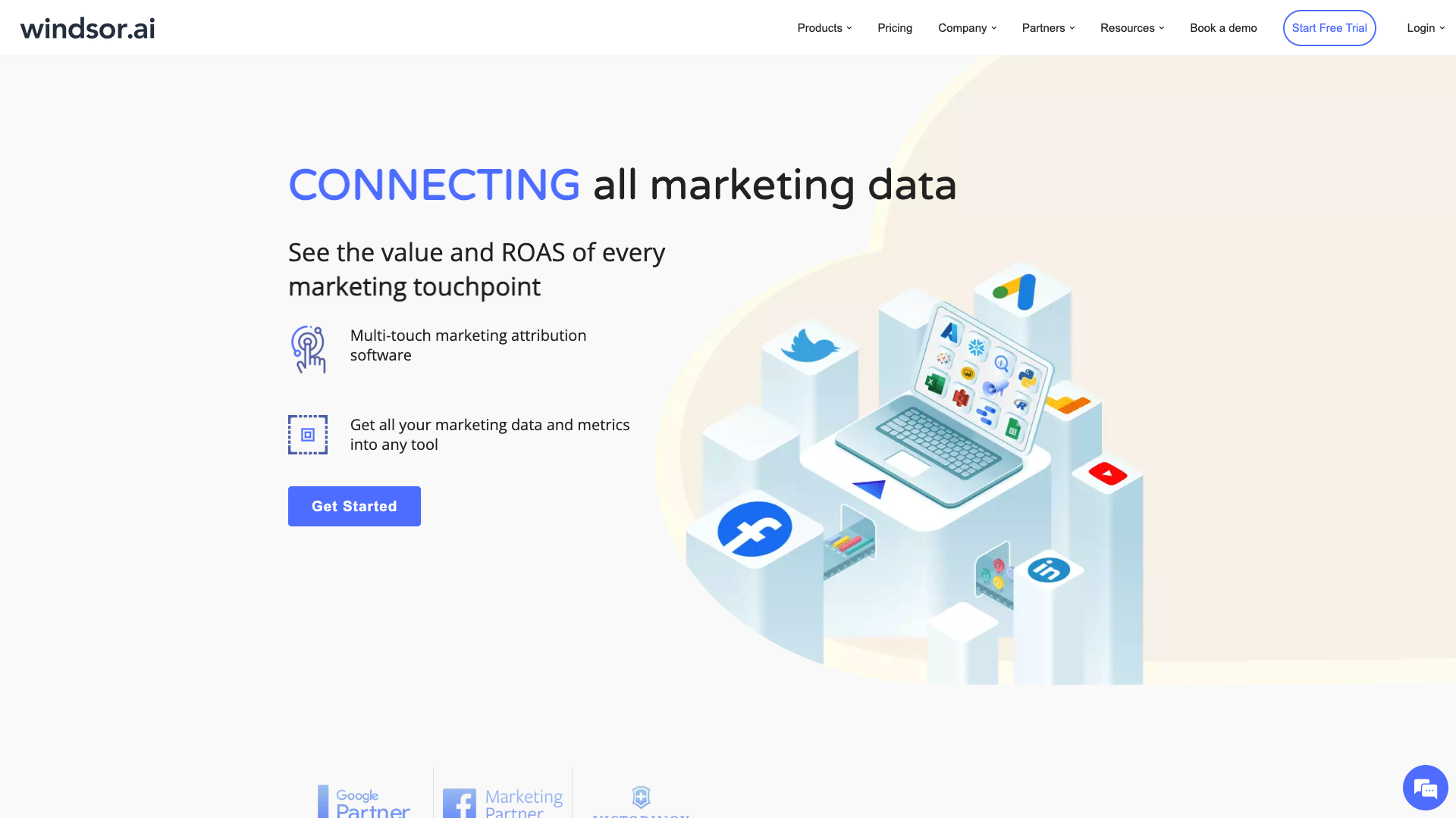 Screenshot of the Windsor AI website