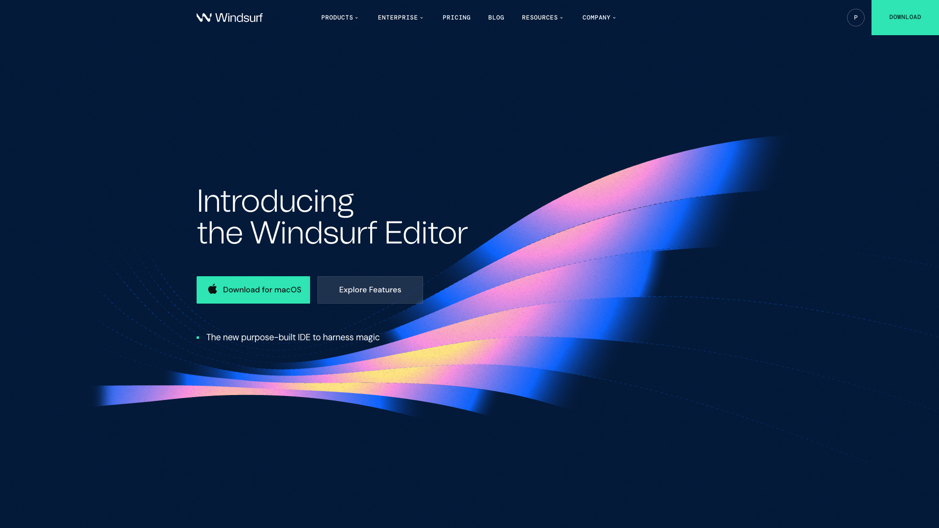 Screenshot of the Windsurf website