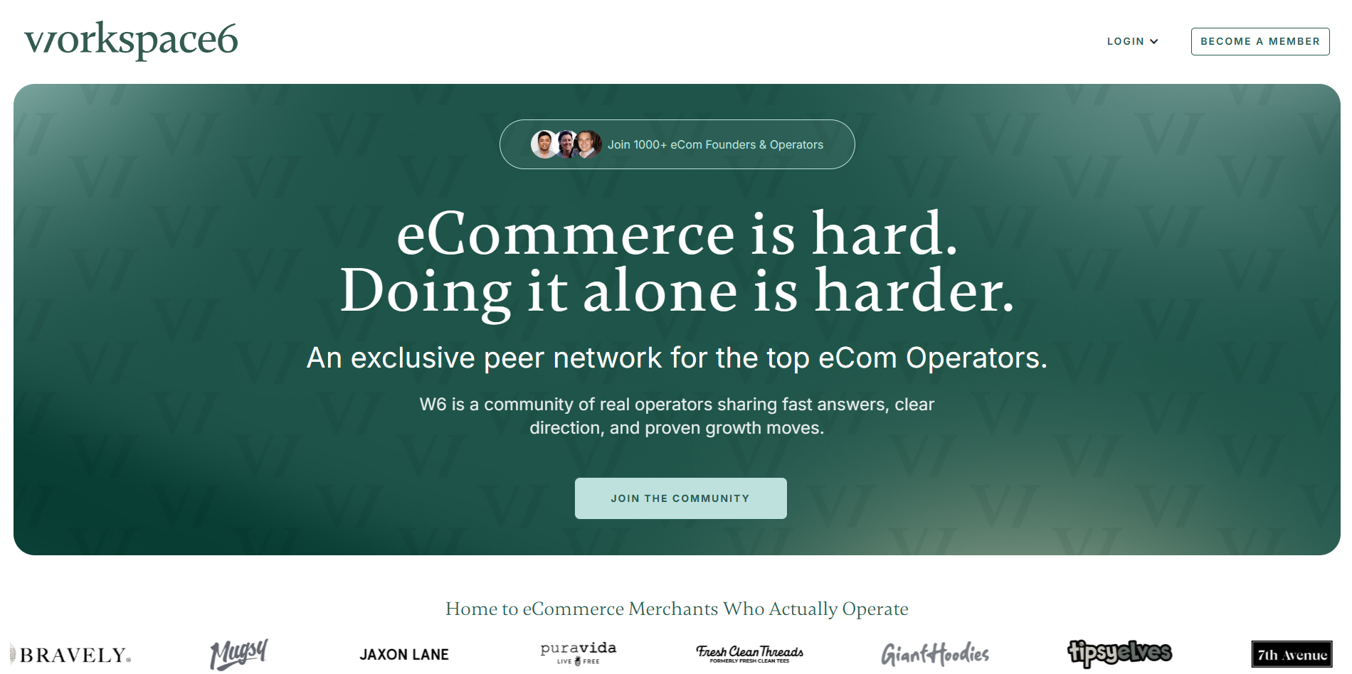 Screenshot of the Workspace6 website