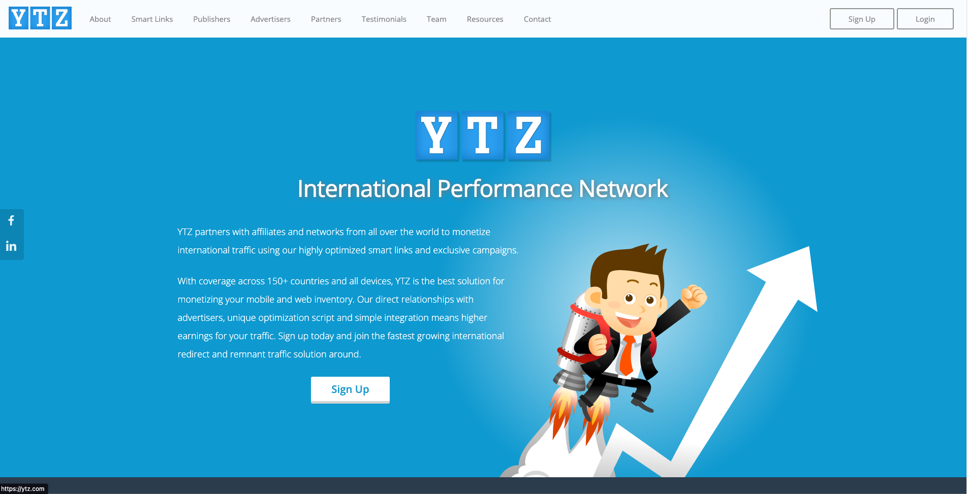 Screenshot of YTZ Homepage