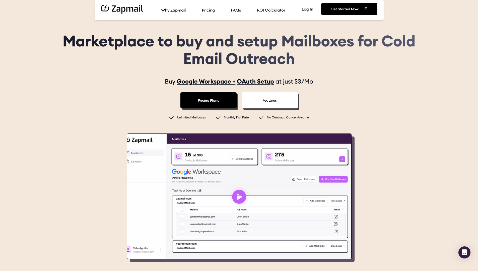 Screenshot of Zapmail Homepage