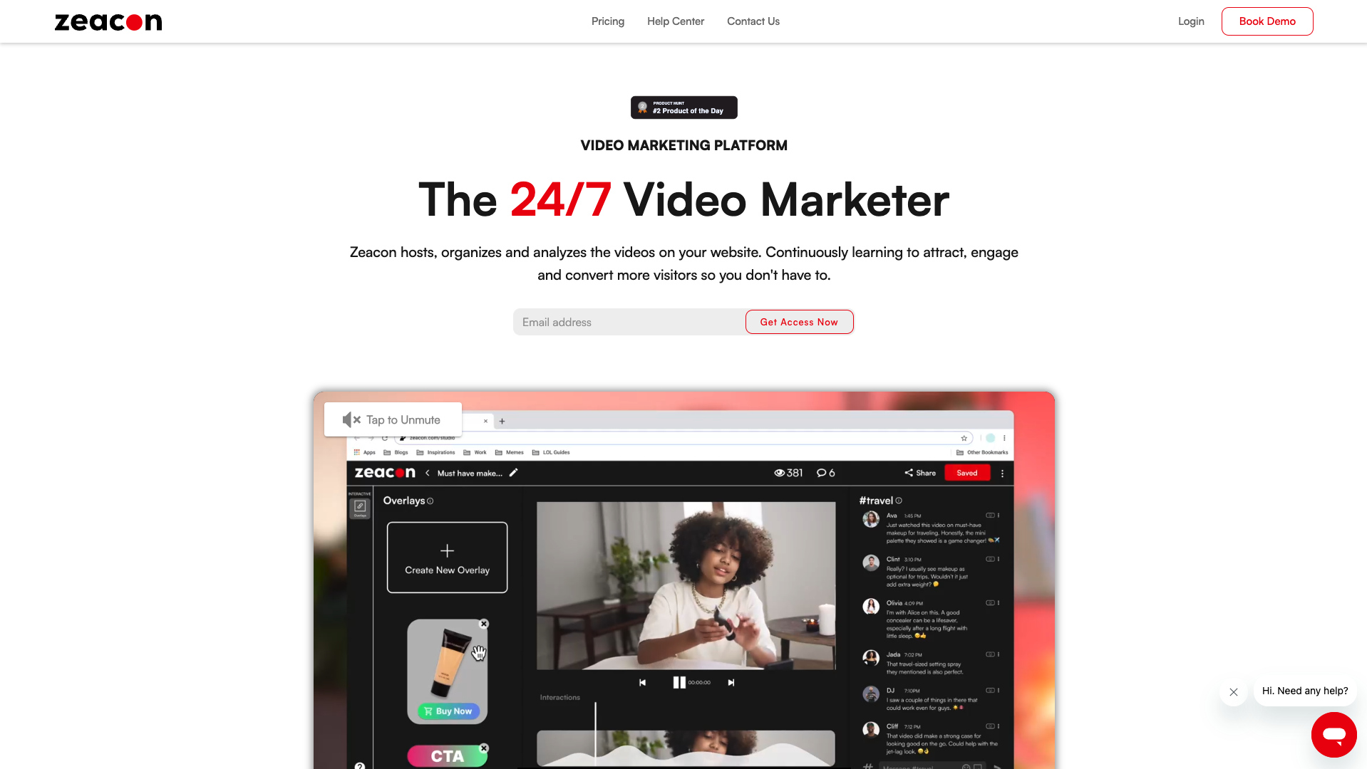 Screenshot of the Zeacon website