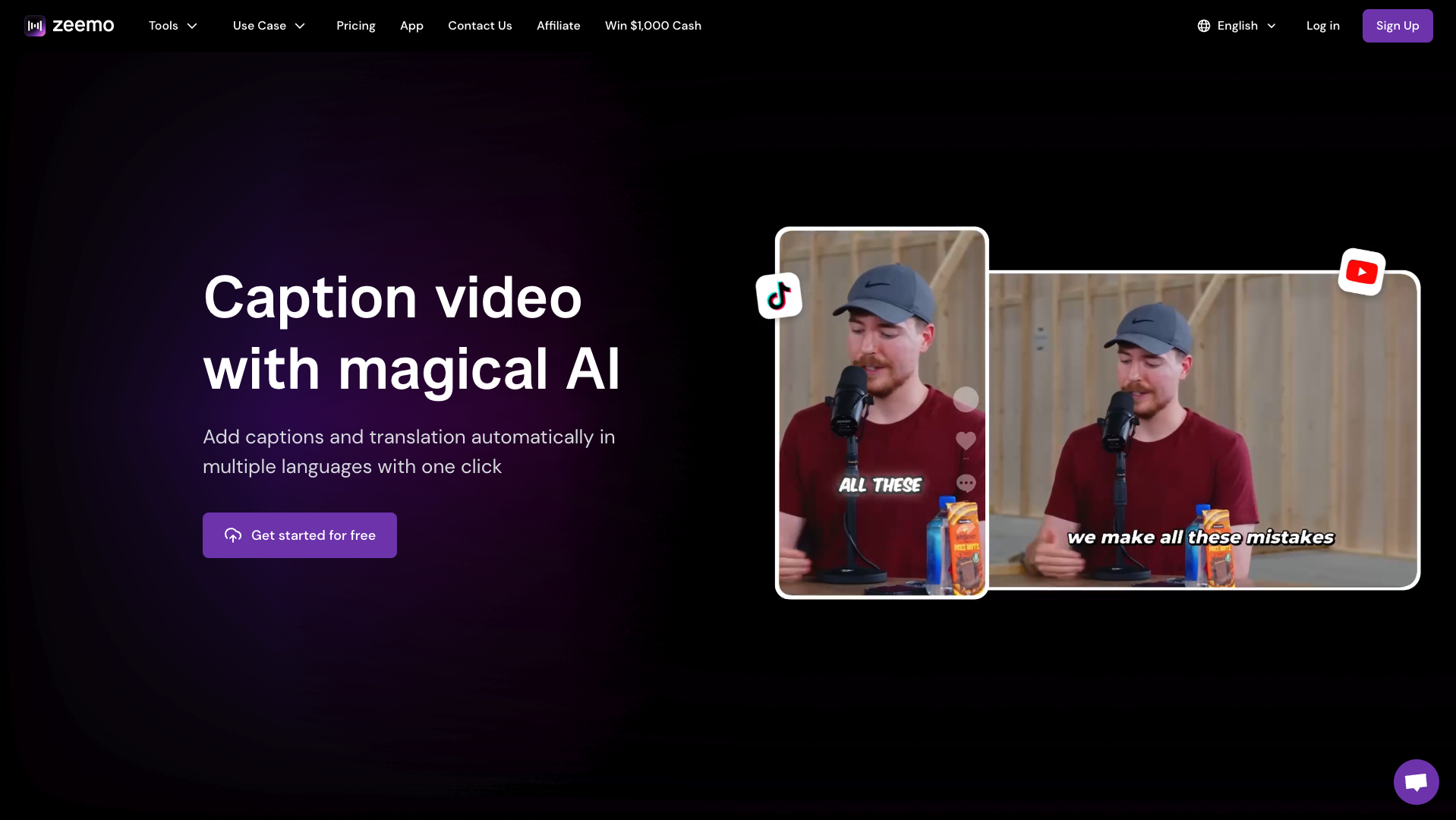 Screenshot of the Zeemo website