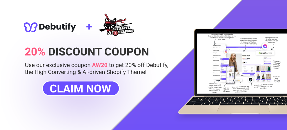 Grab 20% discount on Debutify, the high converting & AI-driven Shopify Theme!