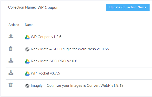 MY WP Coupon collection in WP Reset